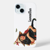 ヴィンテージ ハロウィン, 黒猫の少女魔女 Case-Mate iPhoneケース (裏面)