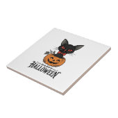 ヴィンテージ ハロウィン 黒猫 パンプキン Tシャツ デザイン 1 タイル (側面)