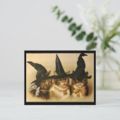 ヴィンテージ ハロウィン 黒猫 ポストカード (スタンド正面)