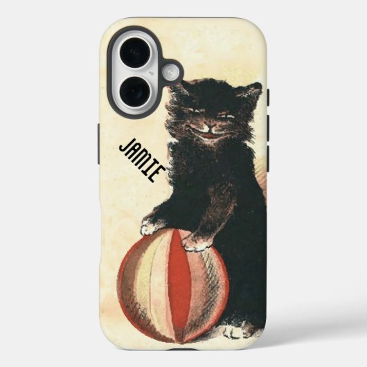 ヴィンテージ ハロウィン 黒猫 Case-Mate iPhoneケース (裏面)
