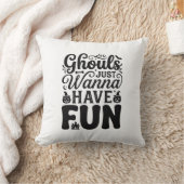 ヴィンテージ・ハロウィンSVG_1 ゴールズは楽しみたい クッション (ブランケット)