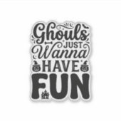 ヴィンテージ・ハロウィンSVG_1 ゴールズは楽しみたい シール (正面)