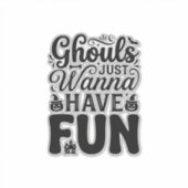 ヴィンテージ・ハロウィンSVG_1 ゴールズは楽しみたい シール (正面)