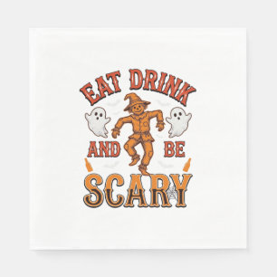 ヴィンテージ ハロウィンTシャツデザイン お酒を飲んで怖がらせよう スタンダードランチョンナプキン