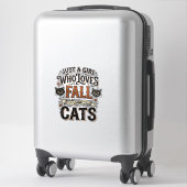 ヴィンテージ・ハロウィンTシャツデザイン_猫好きな人の秋_1 シール (スーツケース)