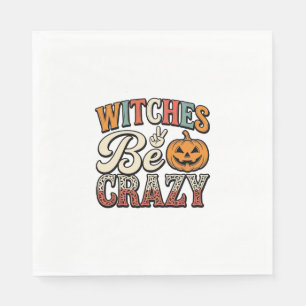 ヴィンテージ・ハロウィンTシャツデザイン 魔女がいっぱい_1 スタンダードランチョンナプキン