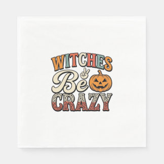 ヴィンテージ・ハロウィンTシャツデザイン 魔女がいっぱい_1 スタンダードランチョンナプキン