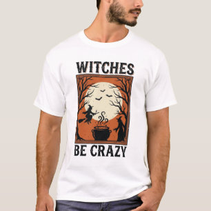 ヴィンテージ・ハロウィンTシャツデザイン「魔女は狂気」 (2 Tシャツ