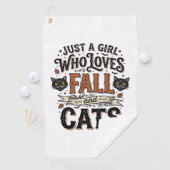 ヴィンテージ・ハロウィンTシャツデザイン_1 ネコ好きな人へ ゴルフタオル (インサイチュ)