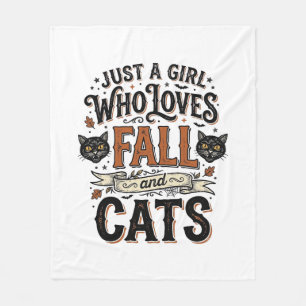 ヴィンテージ・ハロウィンTシャツデザイン_1 ネコ好きな人へ フリースブランケット