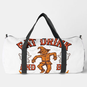 ヴィンテージ ハロウィンTシャツ デザイン Eat Drink And Be Scary ダッフルバッグ