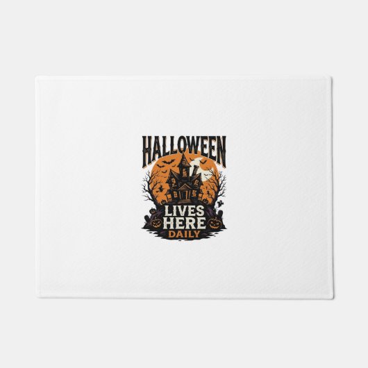 ヴィンテージ ハロウィンTシャツ 幽霊の館 日常 ゴシック ドアマット (正面)