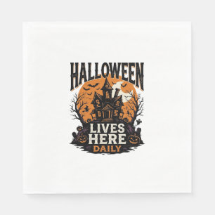 ヴィンテージ ハロウィンTシャツ 幽霊屋敷の日常 ゴシック スタンダードランチョンナプキン