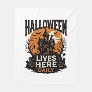 ヴィンテージ ハロウィンTシャツ 幽霊屋敷 ゴシックファッション フリースブランケット