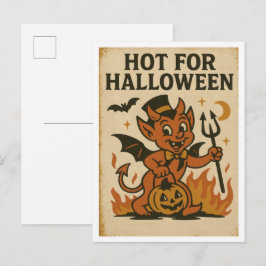 ヴィンテージ・ハロウィーンに燃える ポストカード
