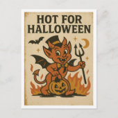 ヴィンテージ・ハロウィーンに燃える ポストカード (正面)