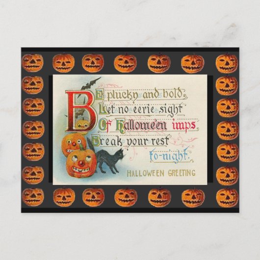 ヴィンテージ ハロウィーンの悪魔 ポストカード (正面)