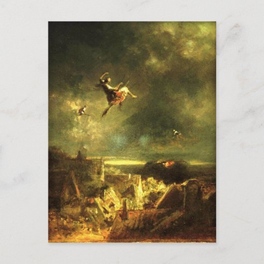 ヴィンテージ – ハロウィーン、ウィッチズライド – Spitzweg ポストカード (正面)