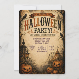 🎃🕯️ ヴィンテージ・ハロウィーン・カーニバル 🦇✨ 招待状