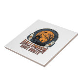 ヴィンテージ ハロウィーン シーン 彫刻 月 幽霊 Tシャツ_ タイル (側面)