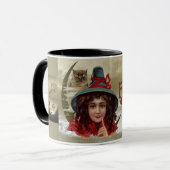 ヴィンテージ ハロウィーン ジョリー魔女 リンガーマグ マグカップ (正面左)