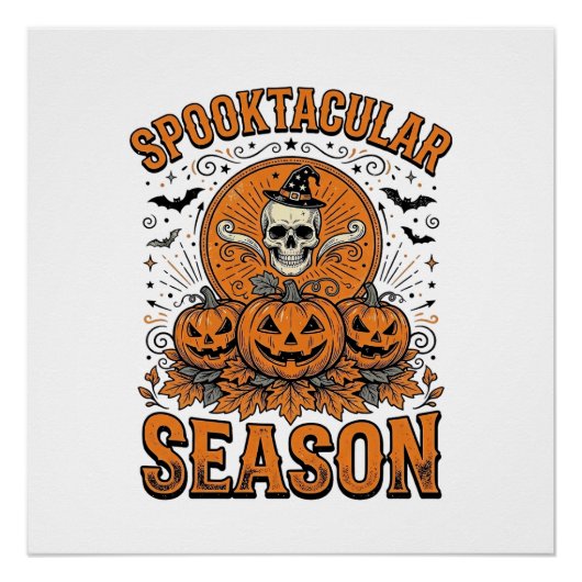 ヴィンテージ・ハロウィーン・スカル・パンプキン Spooktacular シーズン ポスター (正面)
