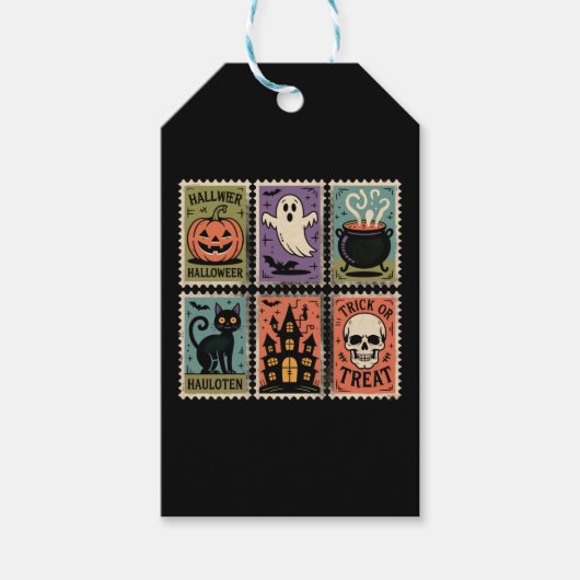 ヴィンテージ ハロウィーン スタンプ シート ギフトタグ (正面)