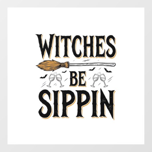 ヴィンテージ・ハロウィーン・ドリンクTシャツ「魔女は飲む」_1 ウィンドウサイン (シート)