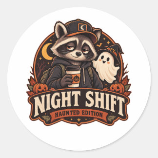 ヴィンテージ・ハロウィーン・ナイトシフト・アライグマのホラー・エディション ラウンドシール