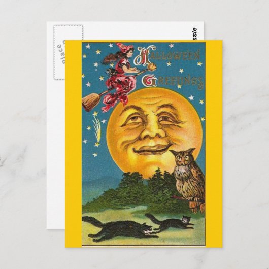 ヴィンテージ – ハロウィーン – ハロウィーンの挨拶 ポストカード (正面/裏面)