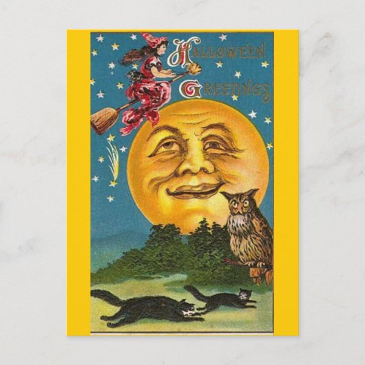 ヴィンテージ – ハロウィーン – ハロウィーンの挨拶 ポストカード (正面)
