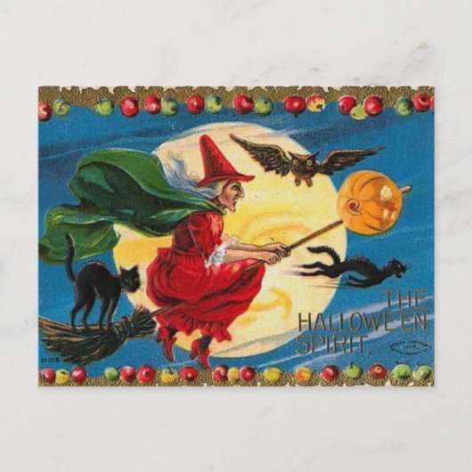 ヴィンテージ – ハロウィーン – ハロウィーンの精神 ポストカード (正面)