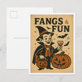 ヴィンテージ・ハロウィーン・ファングと楽しみ ポストカード