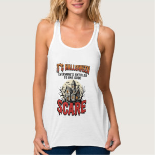 ヴィンテージ・ハロウィーン・ホーンテッドハウス・スケアTシャツデザイン タンクトップ