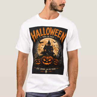 ヴィンテージ・ハロウィーン・ホーンテッドハウス 怖い夜のトリック Tシャツ