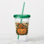 ヴィンテージ/ハロウィーン/秋/カボチャ アクリルタンブラー (裏面)