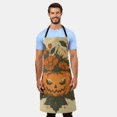 ヴィンテージ/ハロウィーン/秋/カボチャ エプロン (着用した状態)