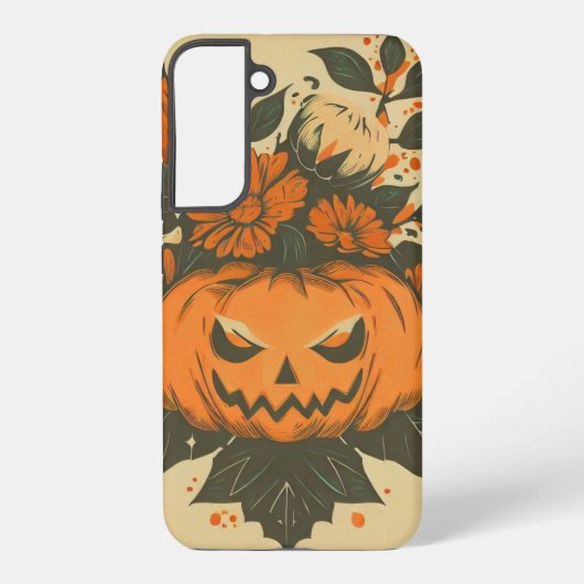 ヴィンテージ/ハロウィーン/秋/カボチャ SAMSUNG GALAXYケース (裏面)