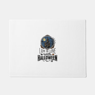 ヴィンテージ ハロウィーンTシャツデザイン 私はハロウィーンが大好き_1 ドアマット