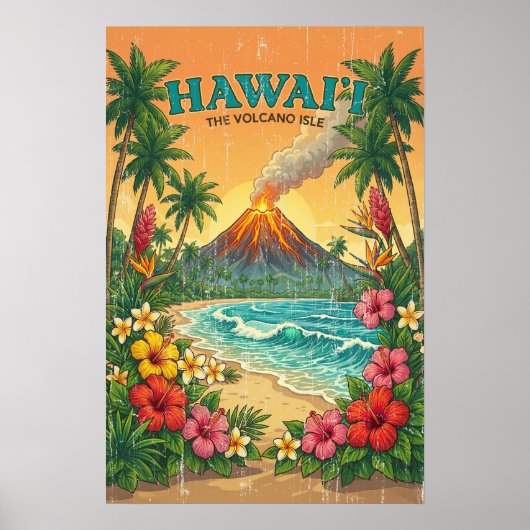 ヴィンテージ ハワイアン トラベル ポスター - ハワイ島 (正面)