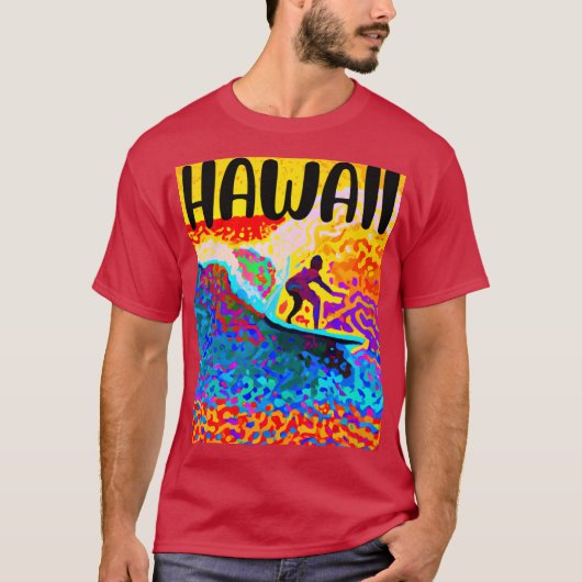 ヴィンテージ ハワイ サーフィン ラベル 7 Tシャツ (正面)