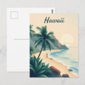 ヴィンテージ ハワイ 旅行 イラスト ポストカード (正面/裏面)