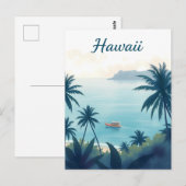 ヴィンテージ ハワイ 旅行 イラスト ポストカード (正面/裏面)