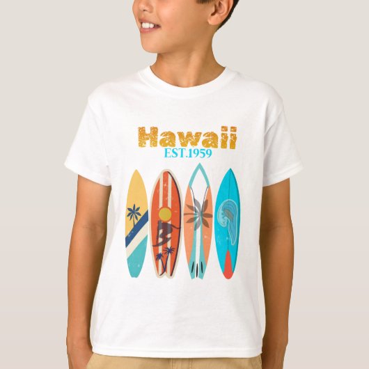ヴィンテージ ハワイ 1959年創業 レトロ サーフボード Tシャツ (正面)