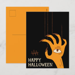 ヴィンテージ ハンドパペット ハロウィン シーズンポストカード