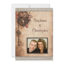 ヴィンテージ ハーツ ロック アンド キー フォト ウェディング