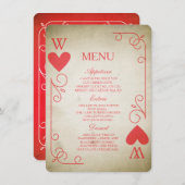 ヴィンテージ ハートのエース ウェディング メニュー (正面/裏面)