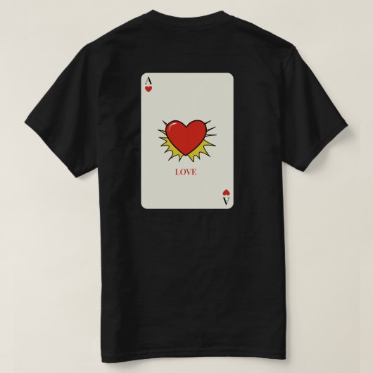 ヴィンテージ ハートのエース 遊戯カード Tシャツ - LOVE (デザイン裏面)