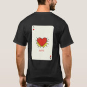 ヴィンテージ ハートのエース 遊戯カード Tシャツ - LOVE (裏面)