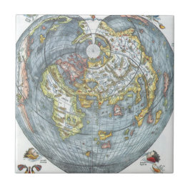 ヴィンテージ ハート型 アンティーク 世界地図 ペーター アピアン タイル